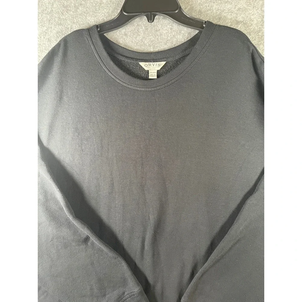 Orvis Classic‎ Collection Mens XXL Black Crewneck Sweatshirt Fleece Pullover